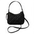 thumbnail image 1 of Bolsos cruzados de cuero de PU con correas dobles Bolsos de mano Hobo para mujer (Negro), 1 of 9