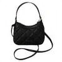 Bolsos cruzados de cuero de PU con correas dobles Bolsos de mano Hobo para mujer (Negro)