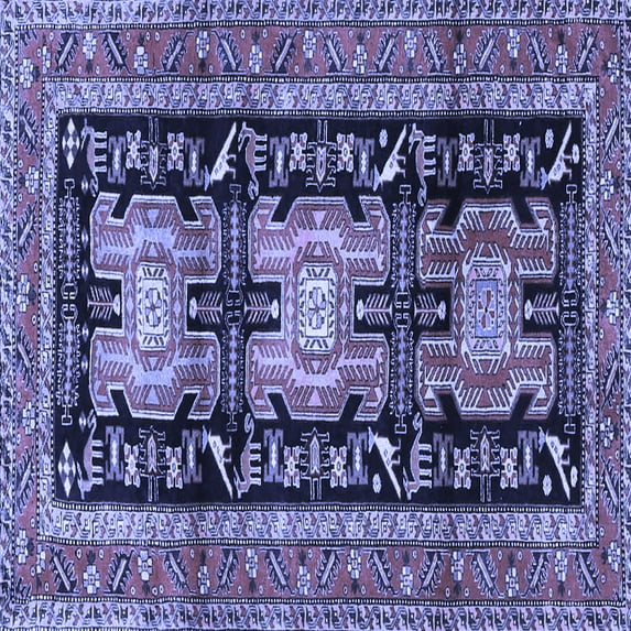 Ahgly Company Indoor Square Persian Blue Traditional Area Rugs, 4' Square