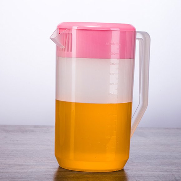 OULII Beverage Pitcher with Scale for Home in Pink Plastic Large Capacity 5000ml