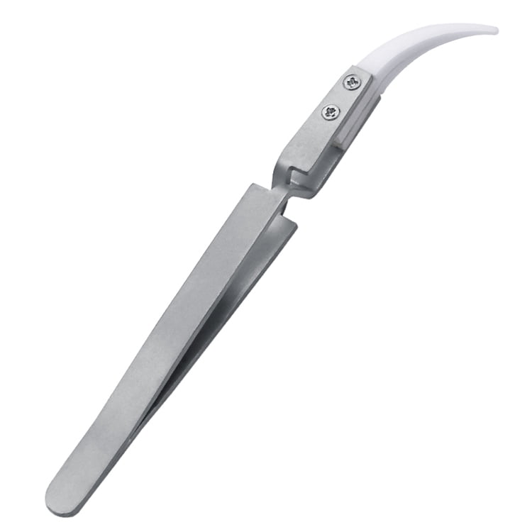 1pc Stainless Steel Eyelash Extension Tweezers Straight Curved Curler For Eyelash-false Clip Makeup Nail Art Tools