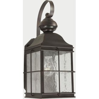 FORTE Outdoor Wall Lantern - 14 Inch, Royal Bronze Finish, Clear Beveled Glass
