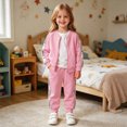 thumbnail image 2 of Toddler Baby Girls Clothes 9 12 18 24 Months 2T 3T Fall Winter Clothes Baby Crewneck Sweatshirts Pants Set Long Sleeve Girls Outfits Jacket Set Pink Size 12-24 Months, 2 of 7