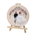 thumbnail image 1 of Needlework Embroidery Kit Wedding Bride Groom Themed Decoration Design, 1 of 8