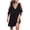 Black, variant on RongHuan Dresses for Women Fashion Short Sleeve Party Dress Sequin Sparkly V Neck Sundress Summer Mini Dress