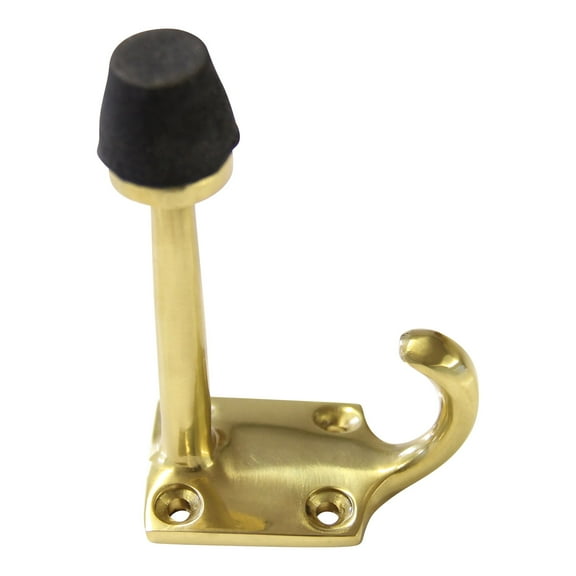 RCH Hardware HK-BR2255-93 Brass Wall Hook, 3.7 Inch, Polished Brass