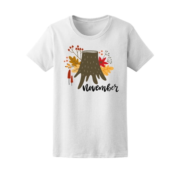 Hello Autumn Cool Tree November T-Shirt Women -Image by Shutterstock, Female Small