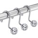 thumbnail image 1 of Ganchos para cortina de ducha, anillos para cortina de ducha, ganchos decorativos de metal a prueba de óxido, ganchos de ducha cromados para revestimiento de cortina de ducha, juego de 12 con diseño, 1 of 6