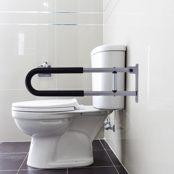 1pcs Modern Wall Mount Folding Hinged Bathroom Rail Grab Bar Support Drop Down Handle Adjustabble