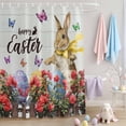thumbnail image 4 of Shower Curtain, Farm Brown Bunny Easter Egg Waterproof Shower Curtain Set with Hooks for Bathroom Showers,Stalls and Bathtubs,36x72In Floral Butterfly Retro Plank, 4 of 9