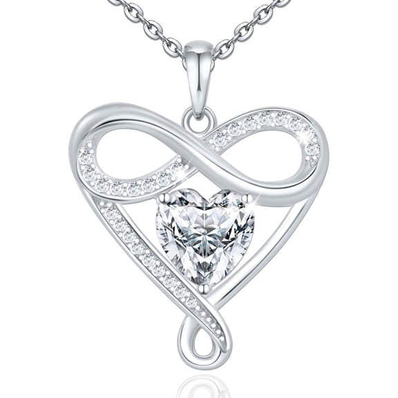 925 Silver Infinity Necklace - Elegant Silver Jewelry for Women, Love Heart Necklace for Birthday, Anniversary, Valentine’s Day - Ideal Gift for Wife, Mom, Girlfriend, or Her[w242]
