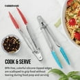 thumbnail image 4 of Farberware Stainless Steel Mini Locking Tongs with Silicone Tips, 2 Count, in Assorted Colors, 4 of 14