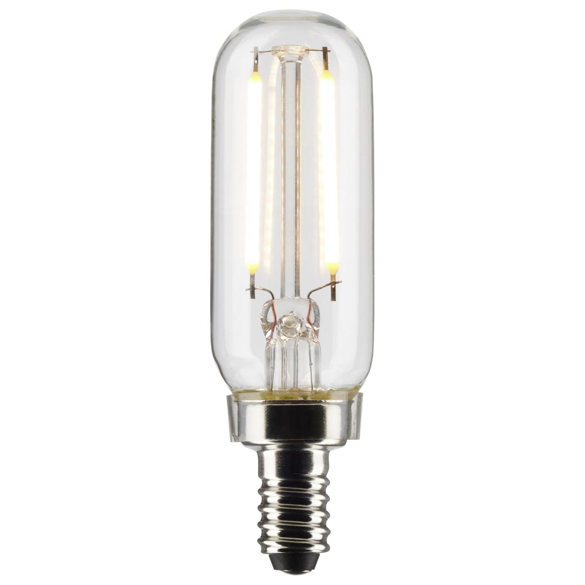 Satco S21340 T6 LED Filament Light Bulbs 2.8W 120V  2700K 90CRI E12 Candelabra Base Dimmable (6 Pack)