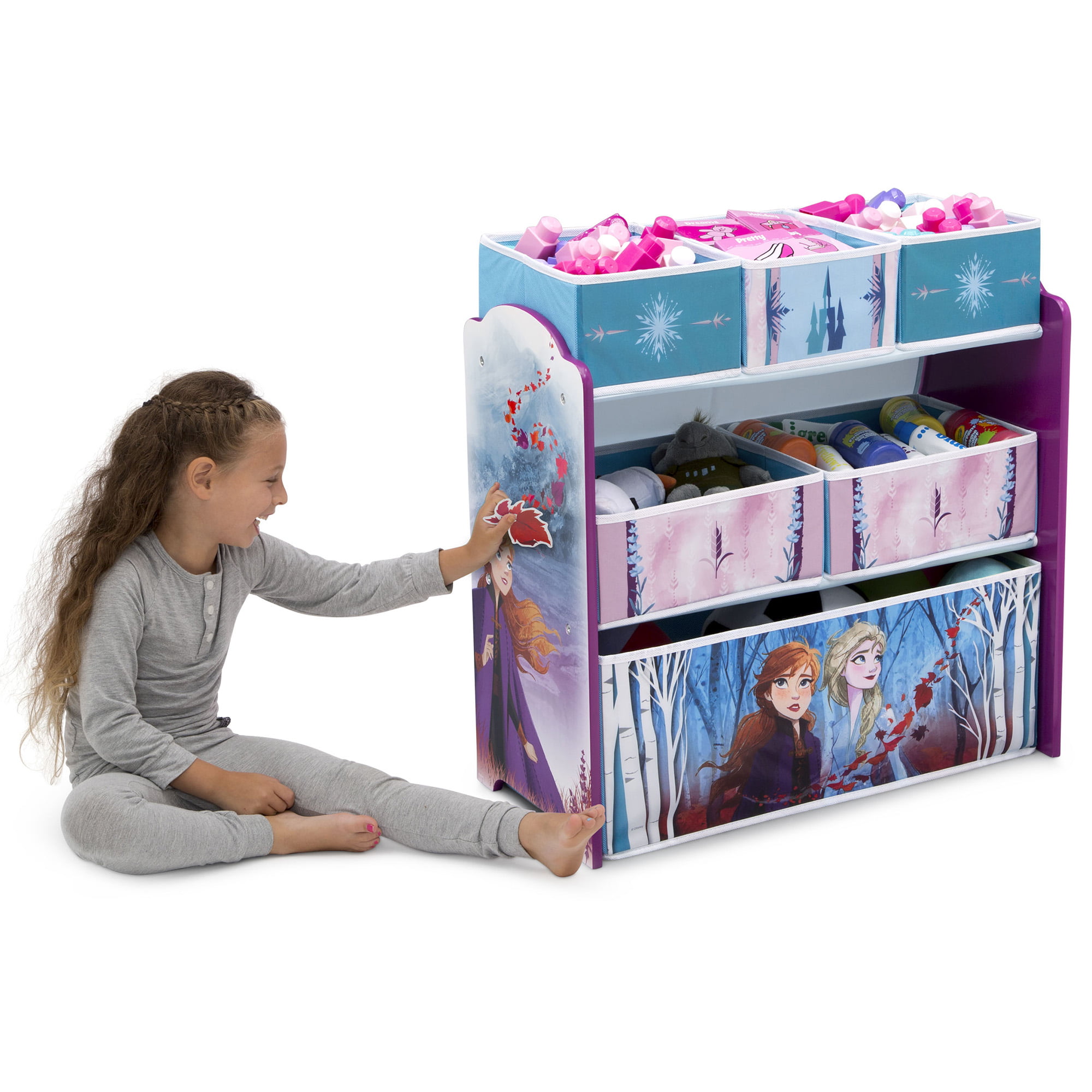 Disney Frozen Ii 4 Piece Room In A Box Bedroom Set By Delta Children Includes Sleep Play Toddler Bed 6 Bin Design Store Toy Organizer And Desk With Chair Walmart Com Walmart Com