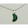 thumbnail image 2 of Natural Handmade Crystal Necklace Silver Tone Moon Malachite Healing Crystal, 2 of 9