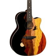Luna Guitars 6 String Acoustic-Electric Guitar, Right (VISTA WOLF) Natural Wolf Vista