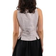 thumbnail image 5 of Amazhiyu Womens Pure Linen Sleeveless Button Down V Neck Crop Top Summer Causal Vest Waistcoat, 5 of 6