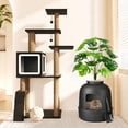 thumbnail image 4 of Norcho Hidden Cat Litter Box Enclosure, Plant Corner Furniture with Stainsteel Scoop, Black, 4 of 9