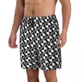 thumbnail image 3 of Swimsuits Checker Two T Board Shorts Summer Black White Retro Mod Hawaii Beach Shorts Man Surfing Quick Dry Beach Trunks, 3 of 5
