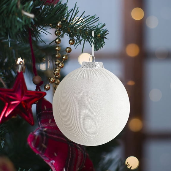 Christmas Tree Ornaments Velvet Christmas Ball 4 PC 4 Inch Shatterproof Flocking Ornaments Vintage Christmas Ornaments Set Hanging Ornaments Holiday Party Wedding Family Gathering