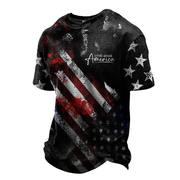 250 Years America Shirt, Fourth Of July Shirt Graphic Tee Short Sleeve Golf Shirts #06 Black Size XXL
