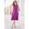 thumbnail image 2 of Roaman's Women's Plus Size Stretch Knit Two-Pocket Swing Tank Dress, 2 of 2