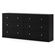 Tvilum Studio 6 Drawer Double Dresser for Adults, Black