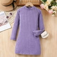 thumbnail image 5 of XUELUO Big Girls Dresses Ribbed Knit Long Sleeves Crew Neck Skirts Spring Winter & Daily Moments Kids Slim Sweater Dress, 5 of 5