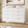 thumbnail image 3 of Sunvasagoo Fluted 8-Drawer Dresser for Bedroom, 55" Wide Modern Minimalist Chest of Wooden Drawers, Wide Clothes Storage Organizer, 3 of 8