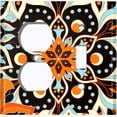 thumbnail image 4 of Metal Light Switch Plate Cover Colorful Flower Mandala Tile Pattern MDL019, 4 of 13