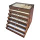thumbnail image 4 of Joyero de madera con forro suave, apilable, de escritorio, multicapa, multiusos, transparente 7 capas, 4 of 9