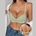 thumbnail image 6 of gbyLJF Womens V-Neck Sports Bra Solid Color Bra Wireless Workout Bralettes No Underwire Everday Bra, 6 of 8