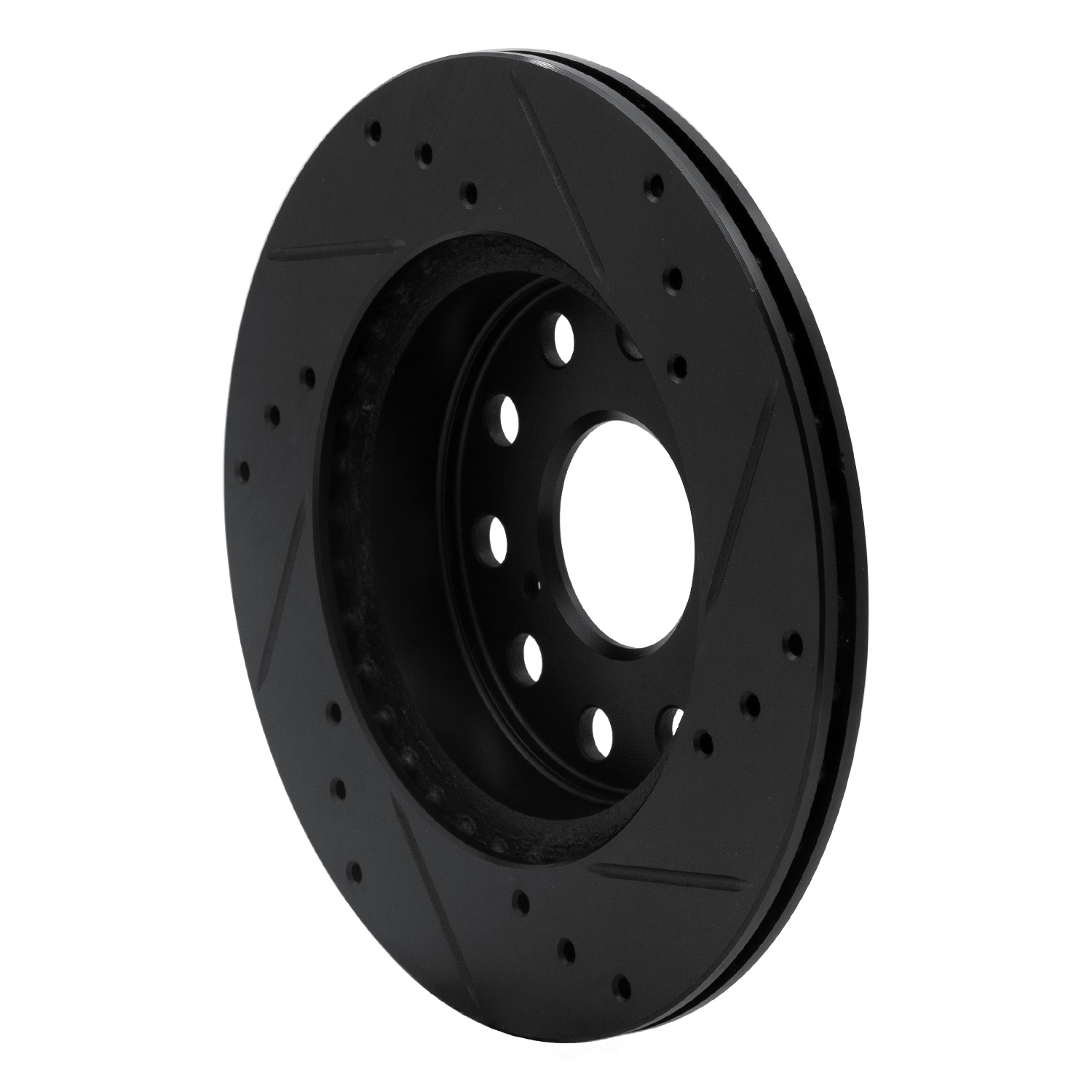 Dynamic Friction Company 633-76048L DFC Brake Rotor - Drilled And Slotted - Black