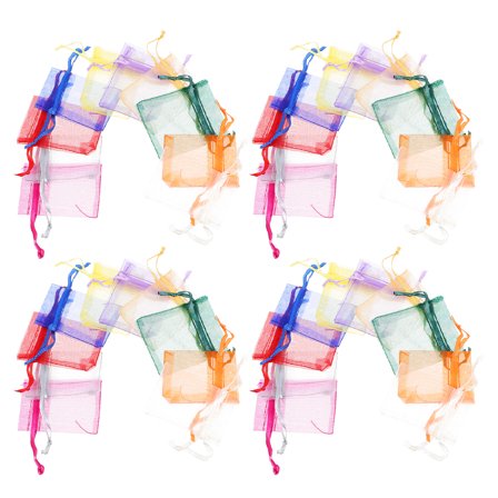 100 Pcs Organza Bag Clear for Concerts Jewelry Bags Mini Drawstring Gift Goody Candy Bride