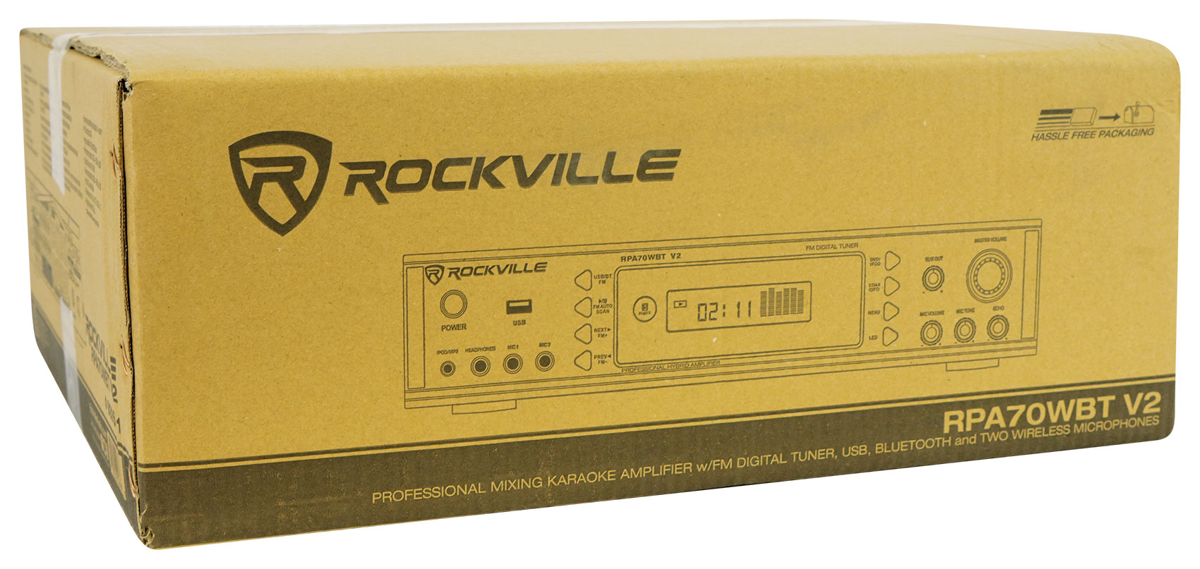 Rockville RPA70WBT 1000w 2 Channel Rack DJ Amplifier/Mixer/w/ Bluetooth/USB+Mics
