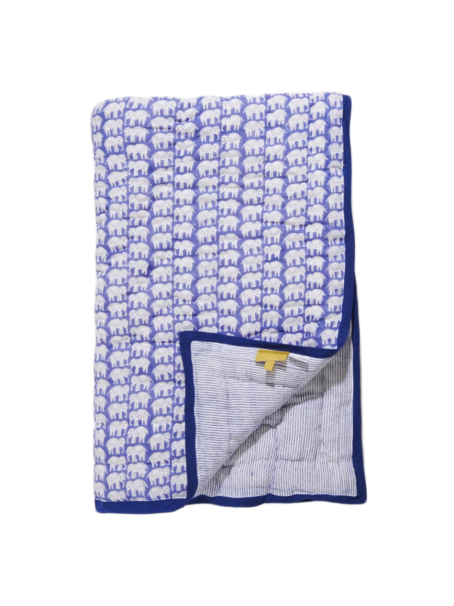 Roberta Roller Rabbit Cotton Hathi Baby Quilt Blue Large