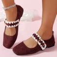 thumbnail image 6 of Ballet Mary Jane Sneakers for Women, Ballet Widestep Shoes for Women, Ballet Woman Mary Jane, Women's Mary Janes Flats Shoes Black Ballet Flats Memory Foam Dress Shoes With Strap, Wine 5.5, 6 of 7