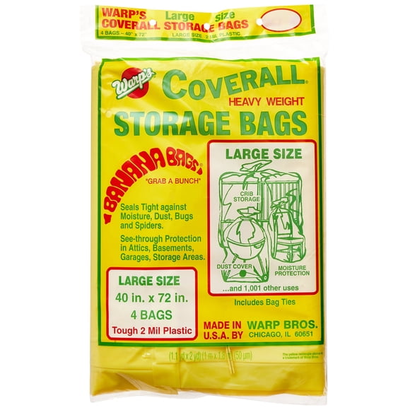 Bolsas de almacenamiento Warp Brothers CB-40 para plátanos, 4 unidades, amarillas