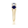thumbnail image 3 of ANGARA Lab Grown 1.8 Ct Half Eternity 5 Stone Sapphire & Lab Diamond Wedding Ring for Women in 14K Yellow Gold (Size-5mm) | Anniversary, Jewelry Gift for Women | Lab-Grown Blue Sapphire Ring, 3 of 8