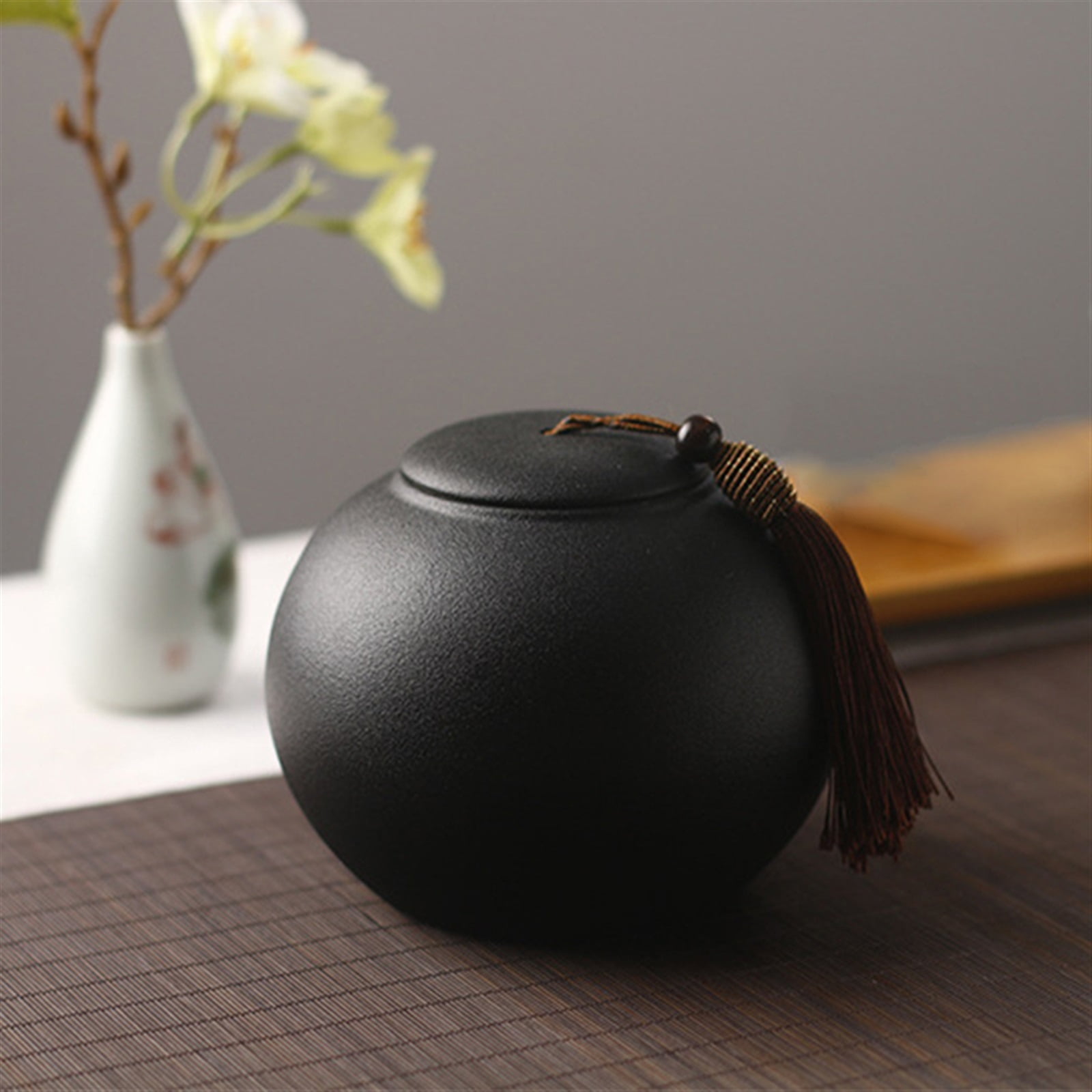 Black Ceramics Ash Urn Sealed Cremation Funeral Ashes Keepsake Small Animals Pet Dog Cat Memorial Suitable Burial