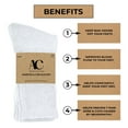 thumbnail image 6 of 3-12 Pairs Health Circulatory Crew Cotton Diabetic Socks White 9-11 10-13 13-15, 6 of 9