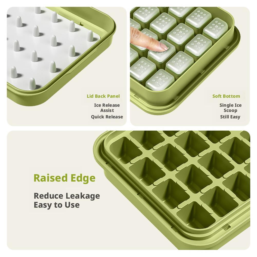 Ice Trays for Freezer with Lid and Bin, 2026 Ice Tray for Freezer with Release for Chilling 2 Trays,Easy 64-Ice Cocktai