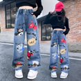 thumbnail image 2 of KVPLBQFD Girls Size 10 Jeans Sweatpants Pack Yoga Pants with Pockets Wide Leg Trousers Girl Winter Clothes Kids Christmas Gifts Girls Ages 8-12 Gifts, Blue 10-11 Years, 2 of 9