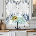 thumbnail image 6 of Blue Starfish Coastal Swag Valances for Windows, Kitchen Window Curtains Over Sink, Eucalyptus Summer Nautical Shell Ocean Window Treatment Curtains for Living Room/Bedroom 2 Panel Sets 36"x45", 6 of 8