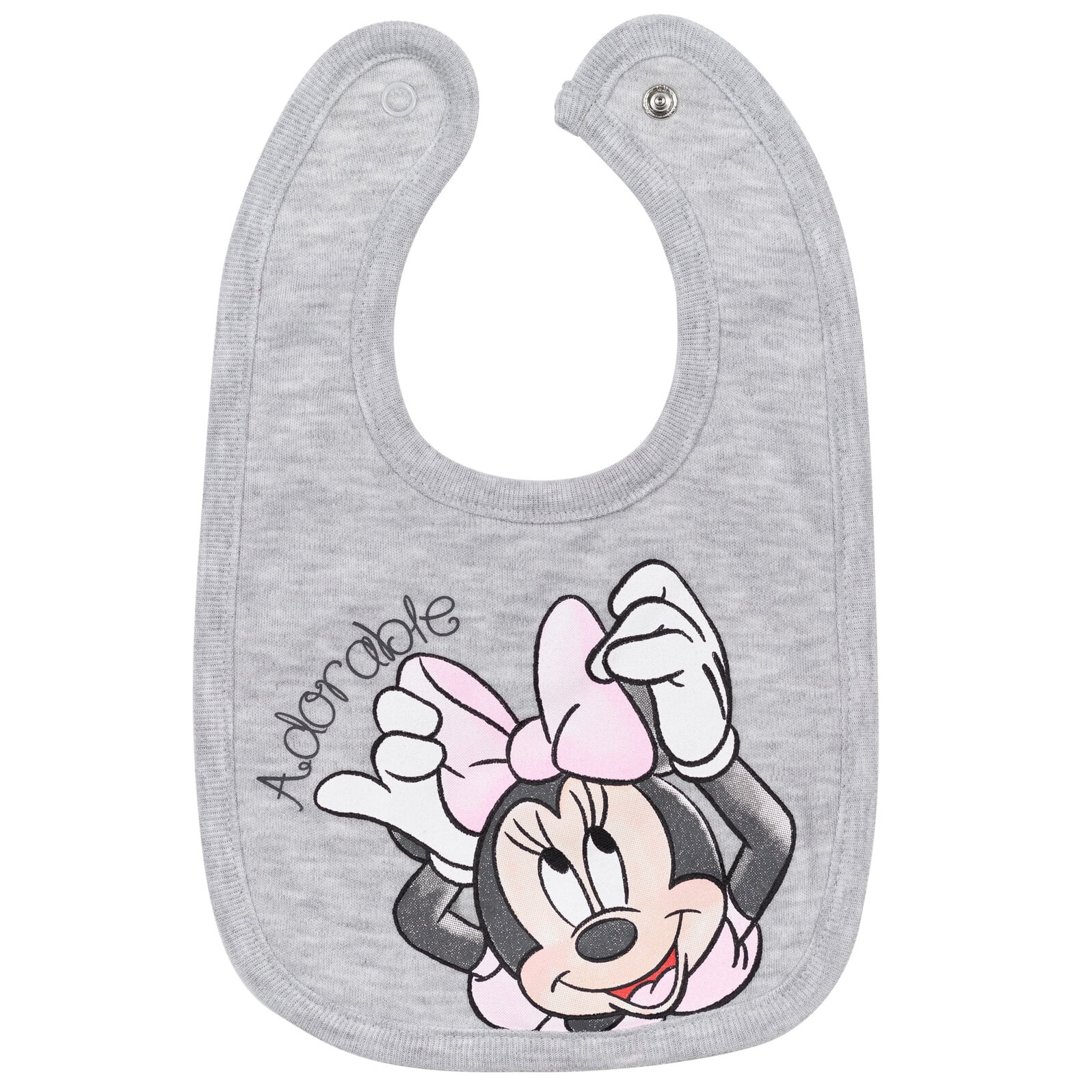 Disney Minnie Mouse Infant Baby Girls Cosplay Bodysuit Pants Bib and Hat 4 Piece Outfit Set Newborn to Infant