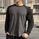 thumbnail image 5 of pstuiky camisas de manga larga para hombre, Suéter informal de moda para hombre, color liso, manga larga y cuello redondo. camisetas de hombre l, 5 of 5