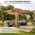 thumbnail image 4 of LUXOAK 12x14 ft Outdoor Wooden Pergola, Large Solid Cedar Wood Pergola Kit with Slatted Roof Design, Heavy-Duty Frame for Backyard, Red-Brown, 4 of 9