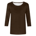 thumbnail image 4 of Krdevn Women's Casual Loose Fit 3/4 Sleeve T Shirt Soft Comfortable Daily Wear Basic Top Blouse Tee Shirt for Spring Fall Winter,Women's Tops, Tees & Blouses,Size:M, 4 of 5