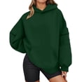 thumbnail image 2 of Oversized Hoodies for Women 2025 Fall Winter Long Sleeve Plain Basic Hooded Sweatshirt with Pockets Pullover Tops, 2 of 7