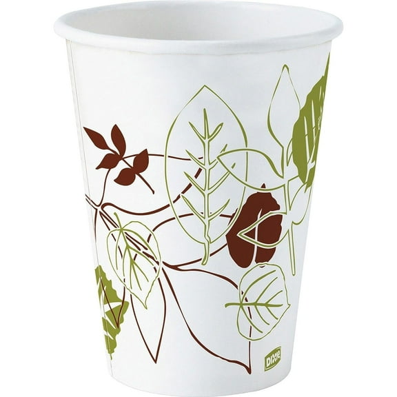 HTYSUPPLY 2342Ws Pathways Paper Hot Cups, 12Oz, 25/Bag, 20 Bags/Carton